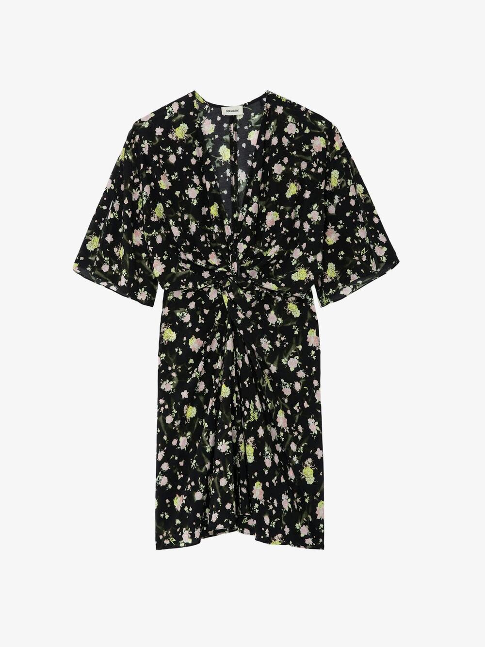 Zadig & Voltaire Rozom Soft Crinkle Roses Dress NWT